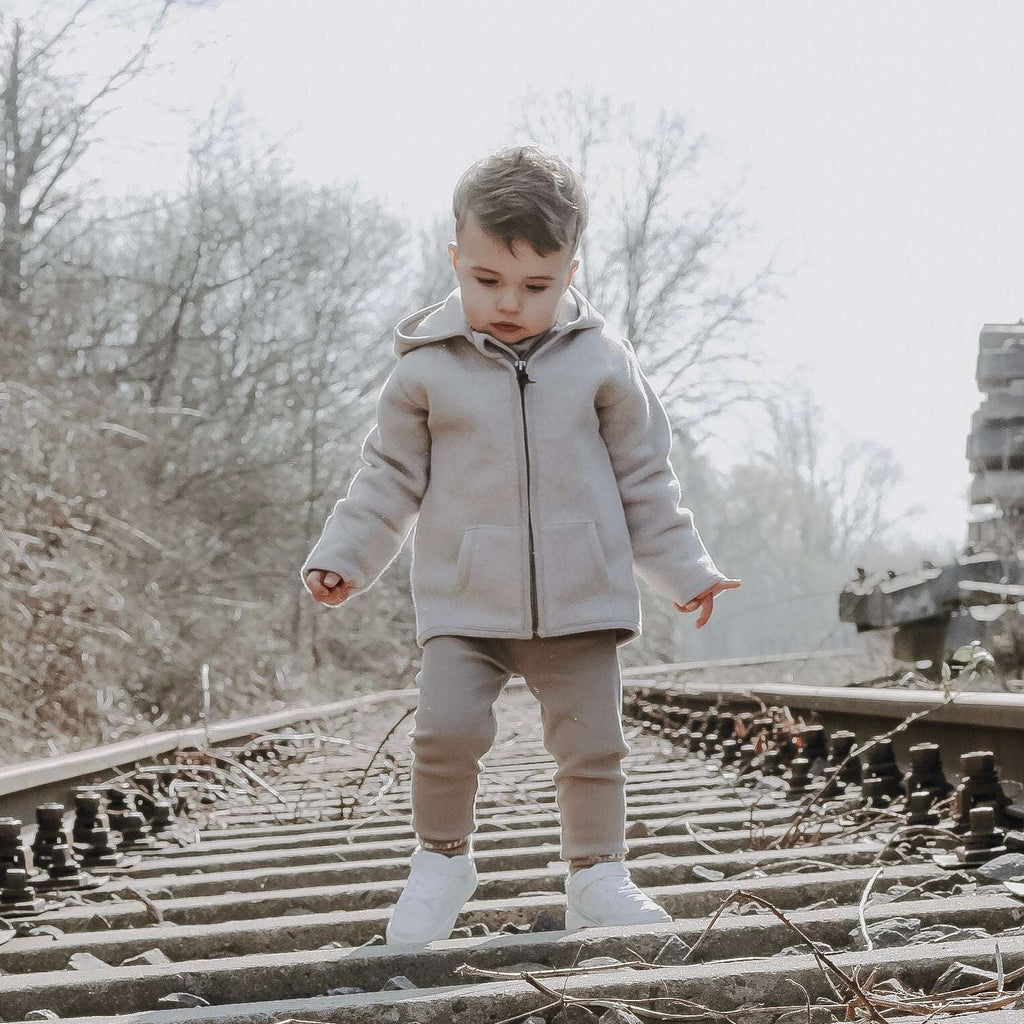 FLEECE JACKE | TAUPE MELANGE