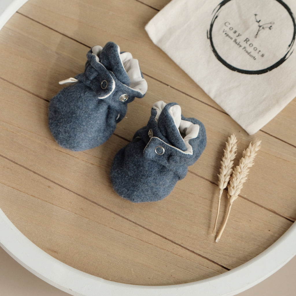 FLEECE BOOTIES | BLUE MELANGE