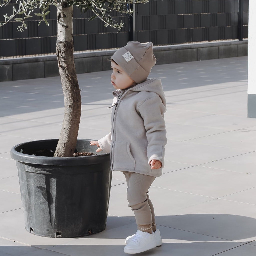 FLEECE JACKE | TAUPE MELANGE
