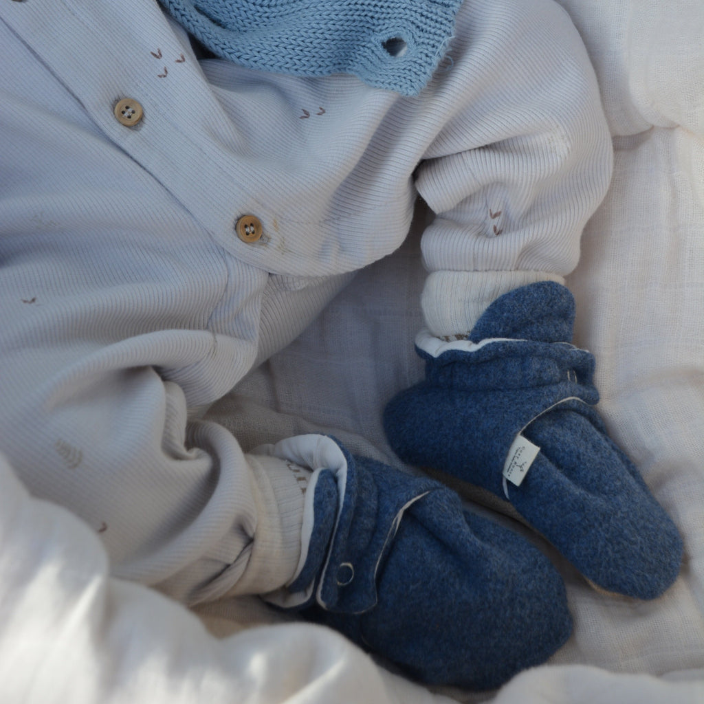 FLEECE BOOTIES | BLUE MELANGE
