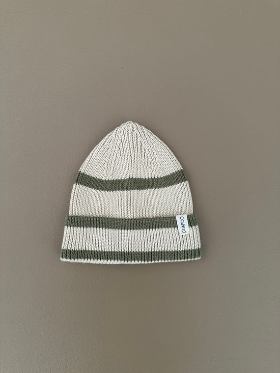 SOFT KNIT BEANIE | KHAKI STRIPES