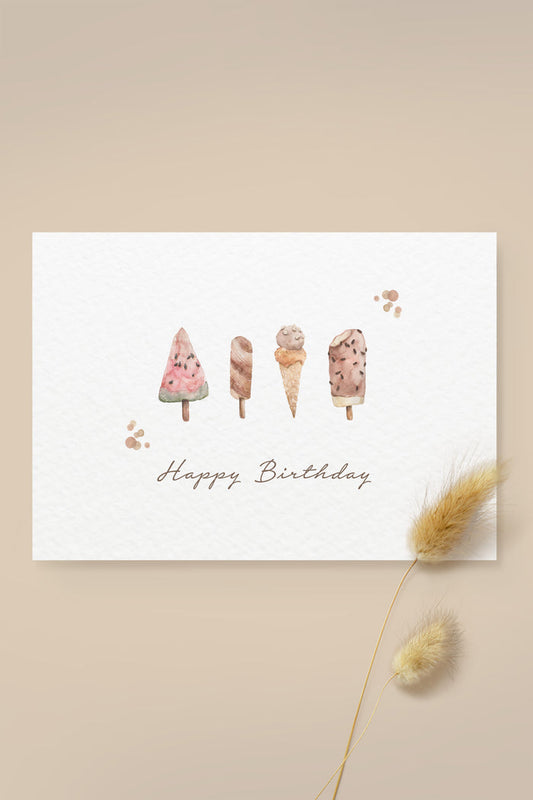 POSTKARTE ICE CREAM | HAPPY BIRTHDAY